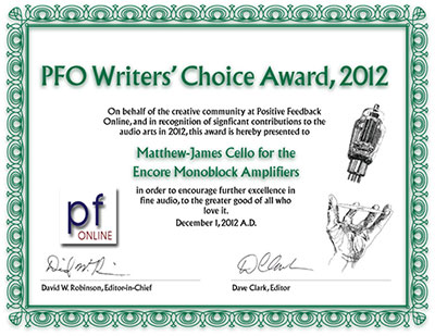 2012 PFO Writers' Choice Award